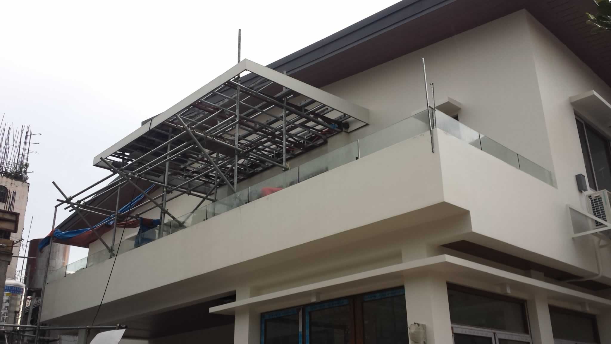 Glass Stair Railings Philippines in Metal Frame