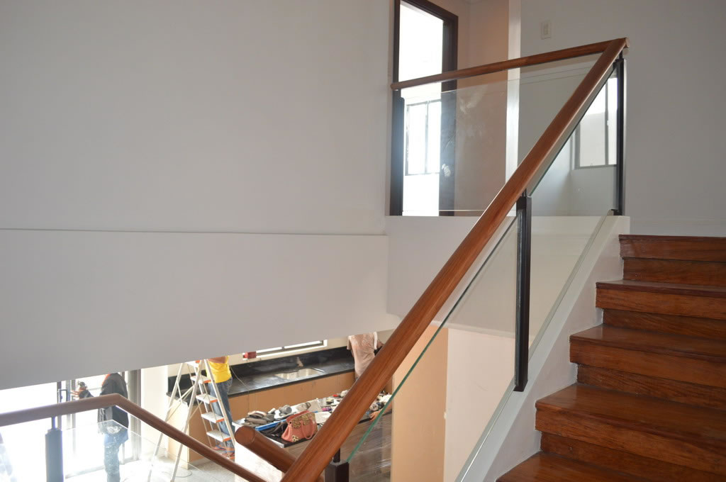 Glass Railing in wrought Iron Frame