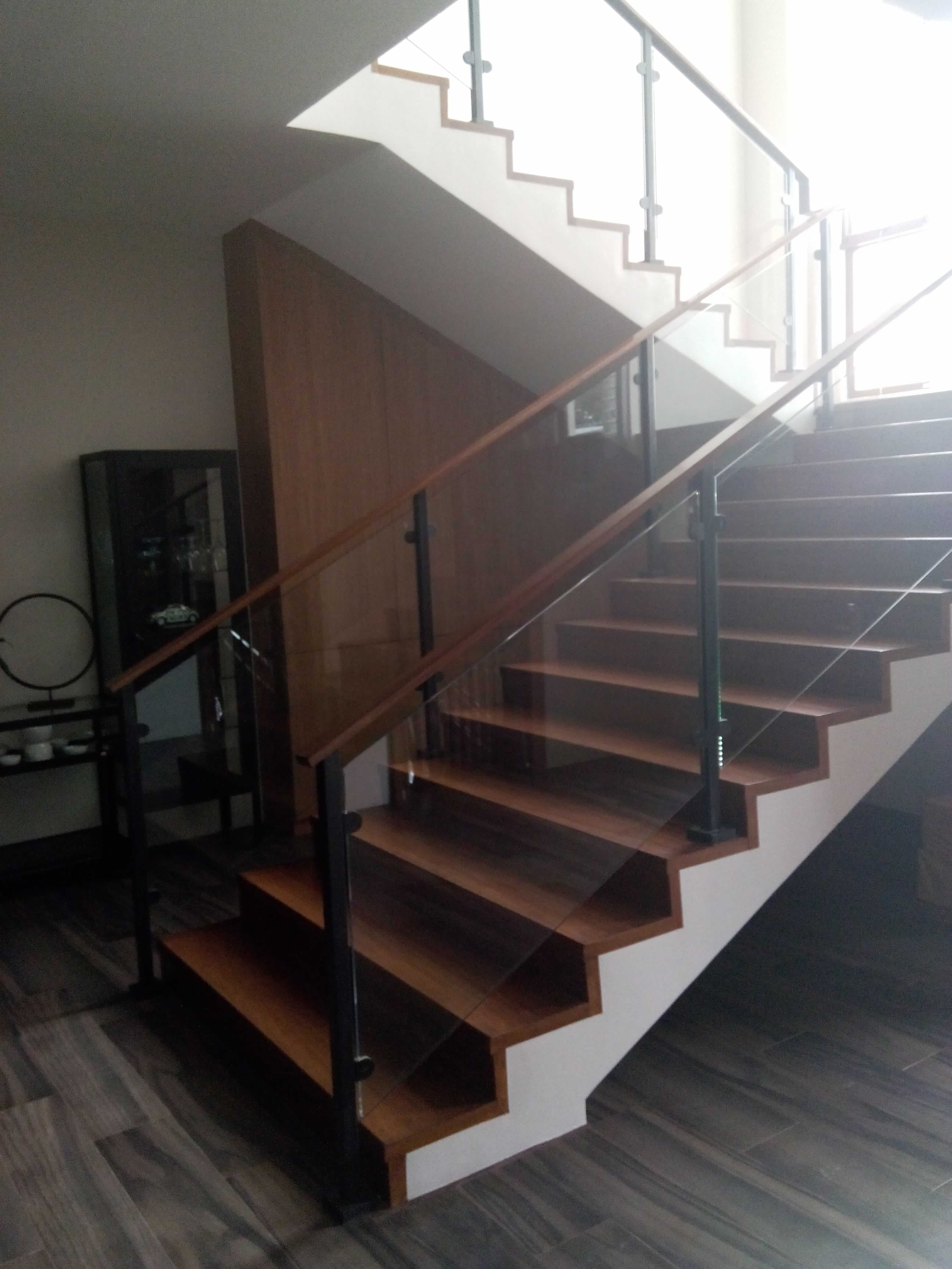 Glass Stair Railings Philippines in Metal Frame