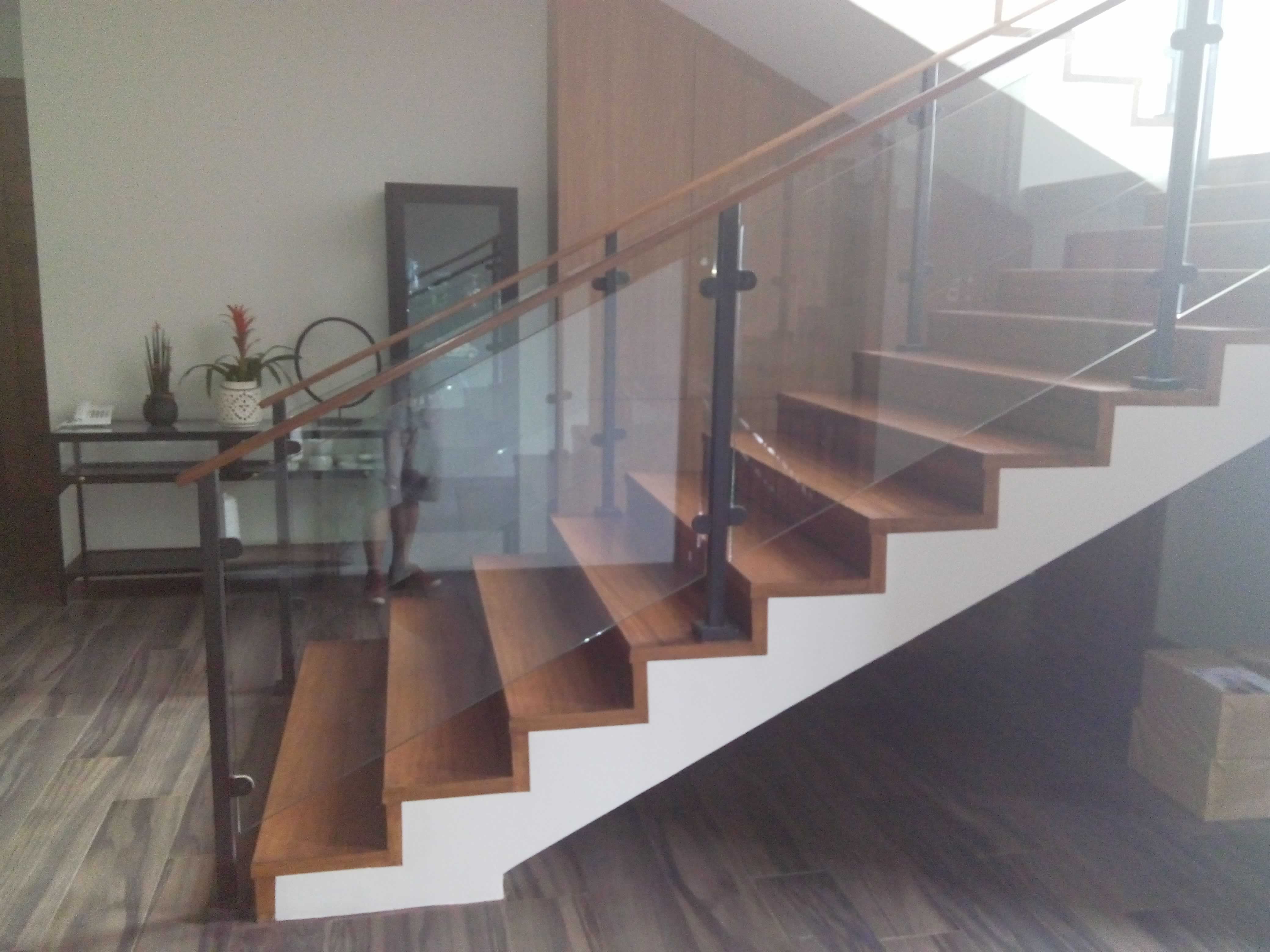 Glass Stair Railings Philippines in Metal Frame