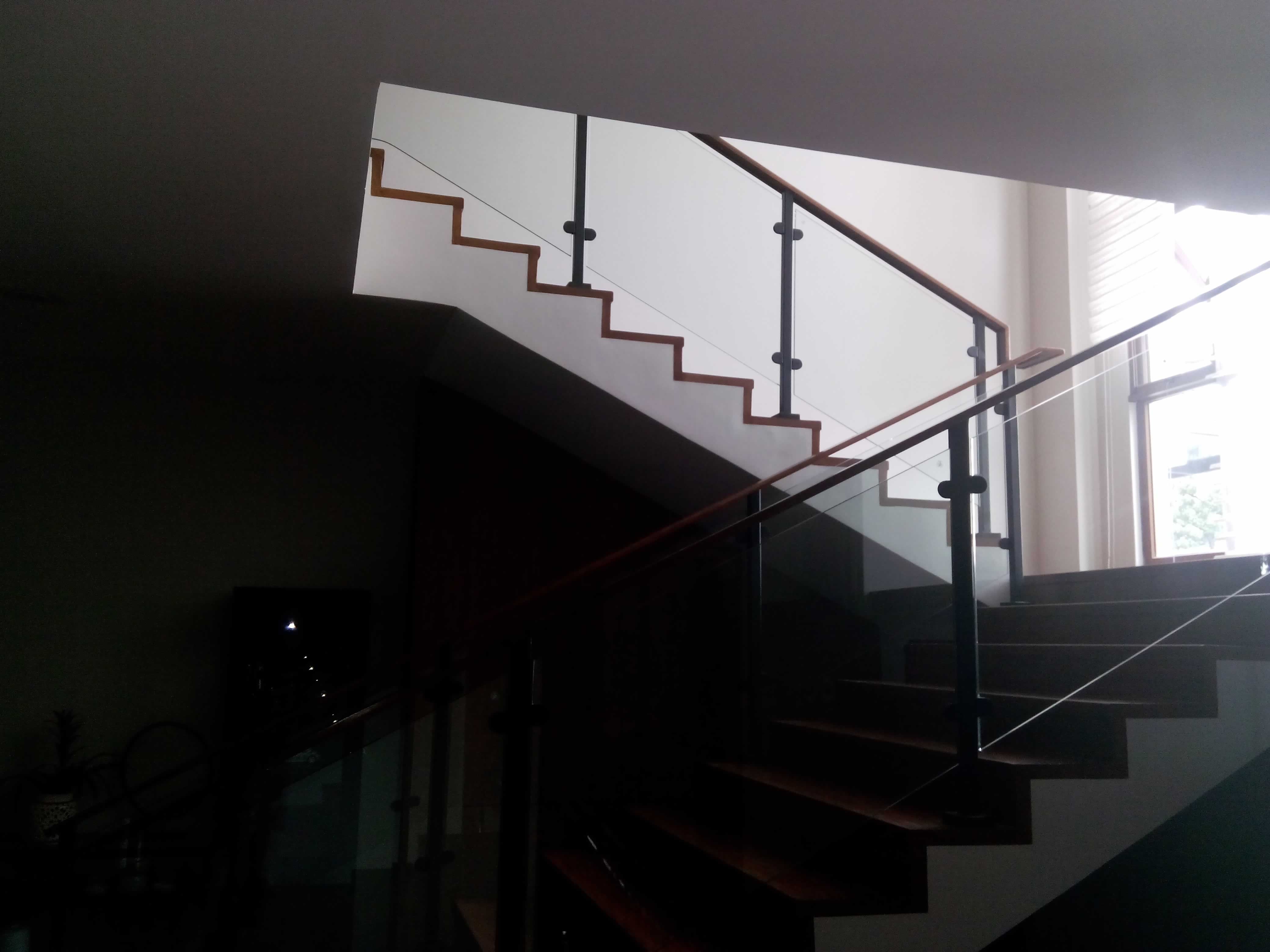 Glass Stair Railings Philippines in Metal Frame