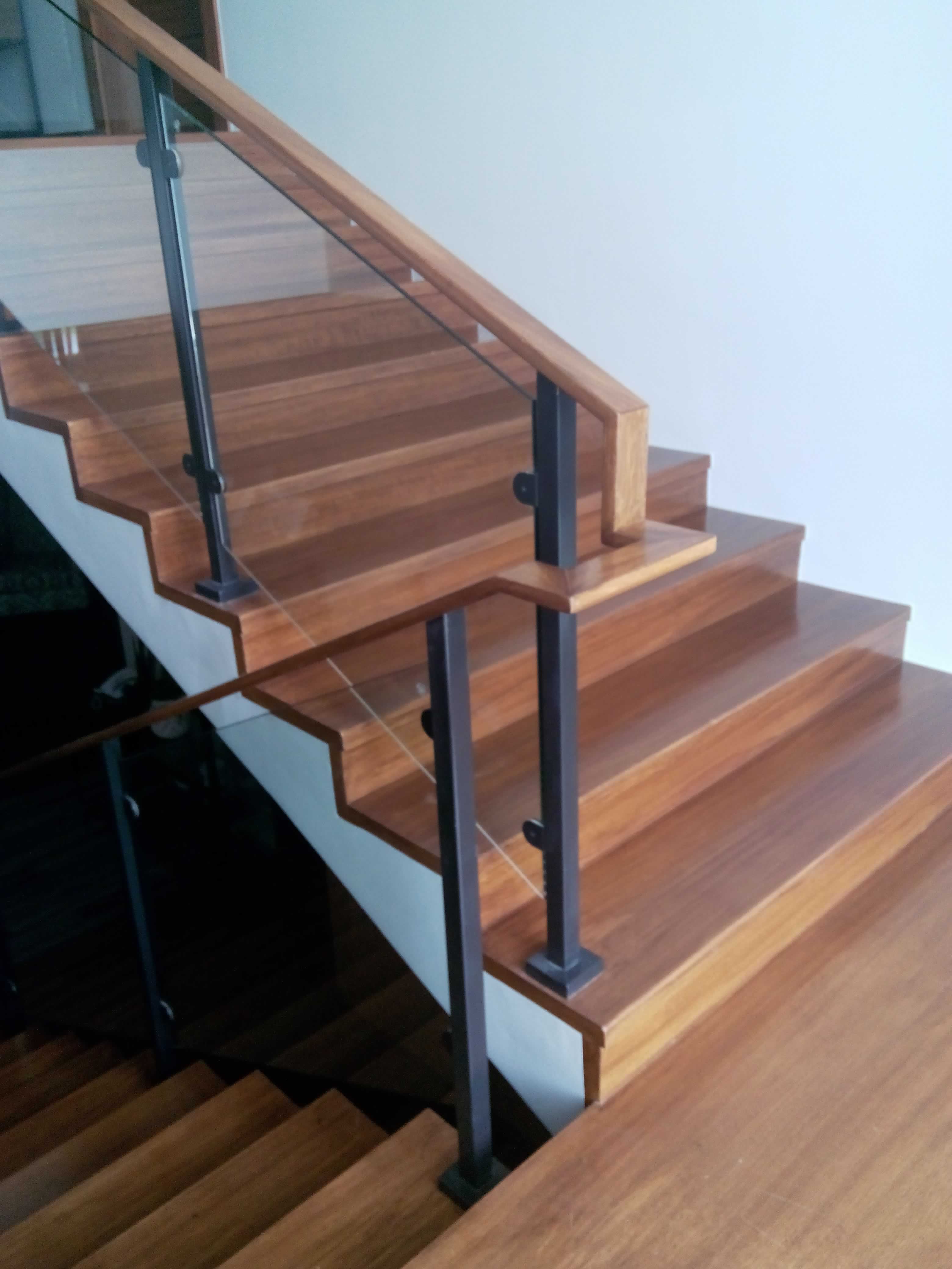 Glass Stair Railings Philippines in Metal Frame