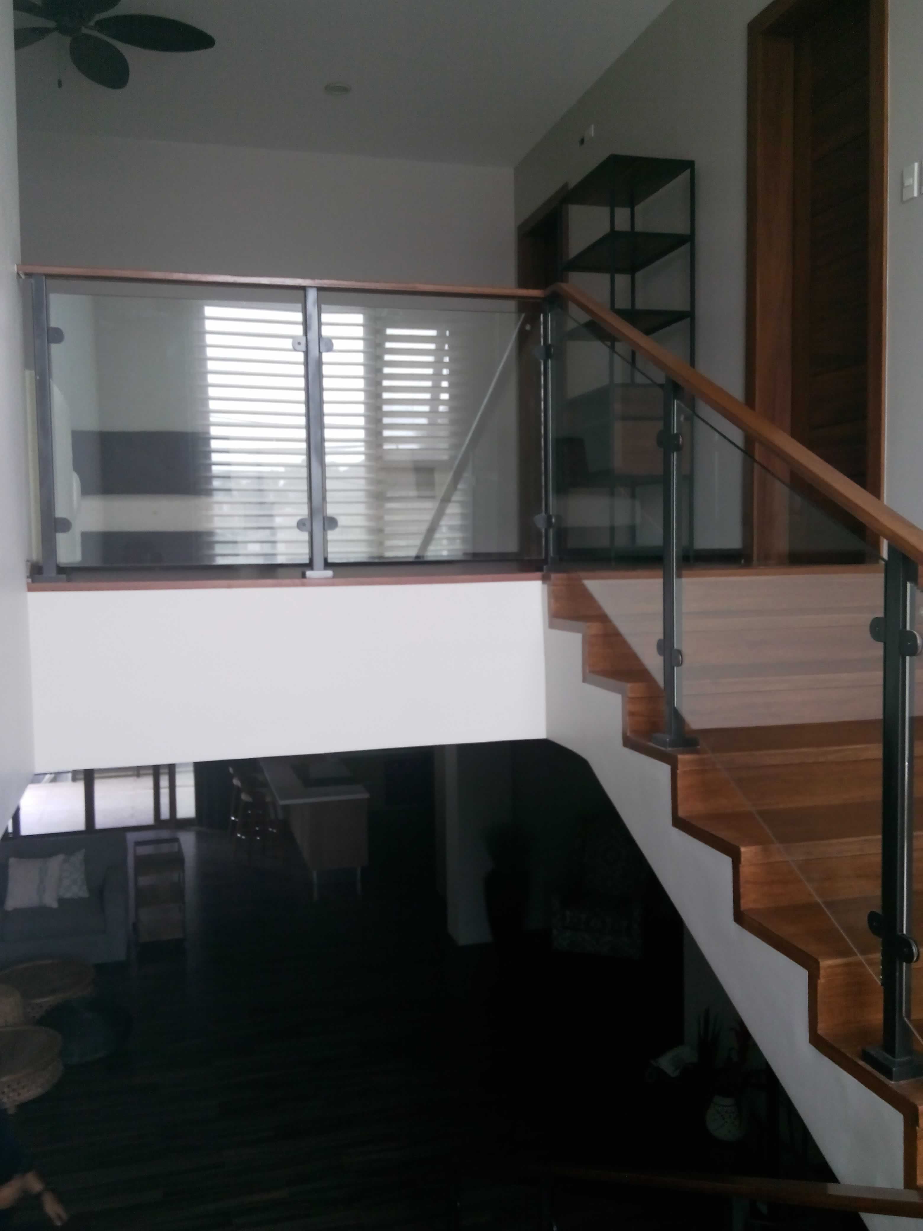 Glass Stair Railings Philippines in Metal Frame