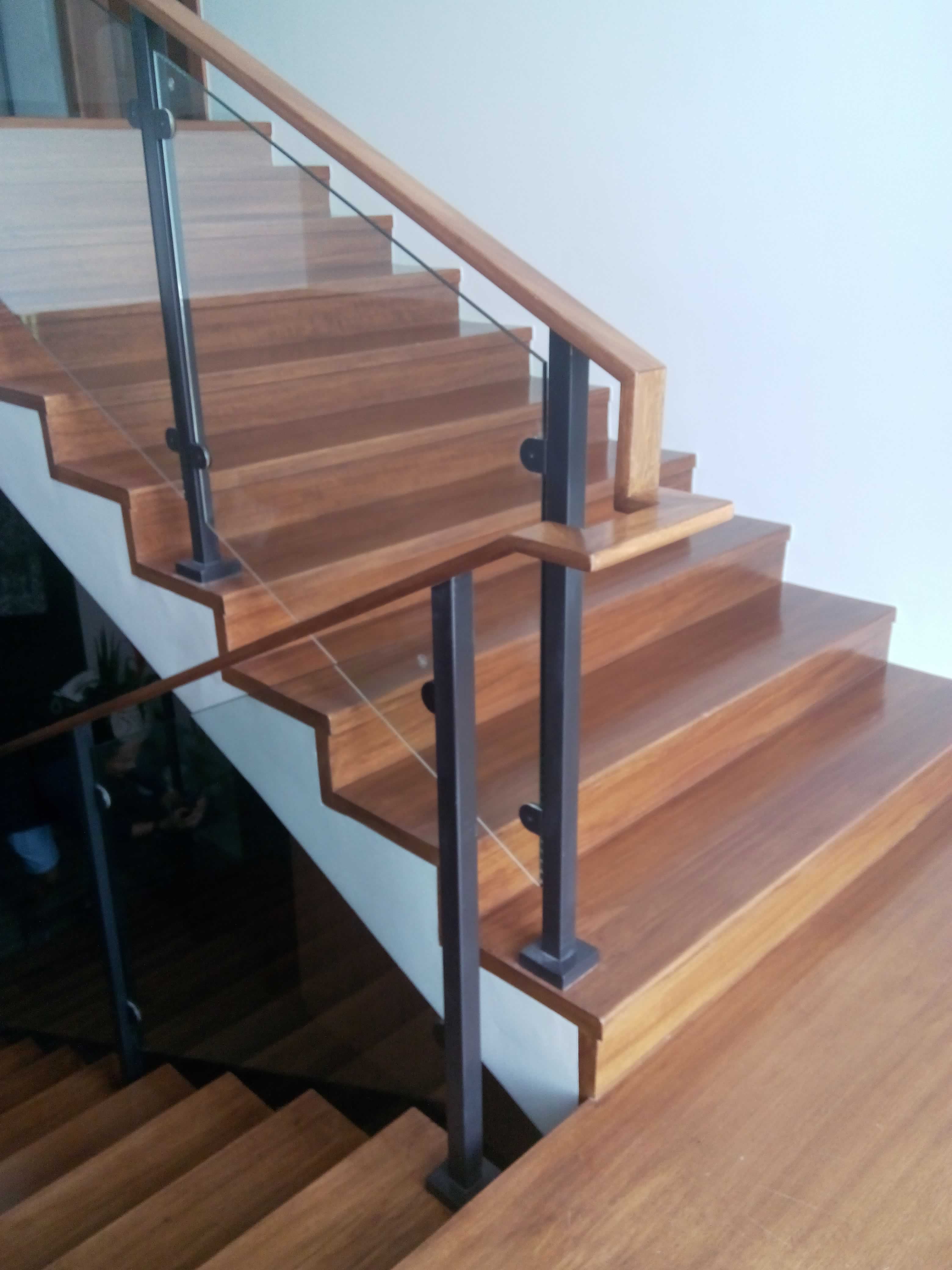 Glass Stair Railings Philippines in Metal Frame