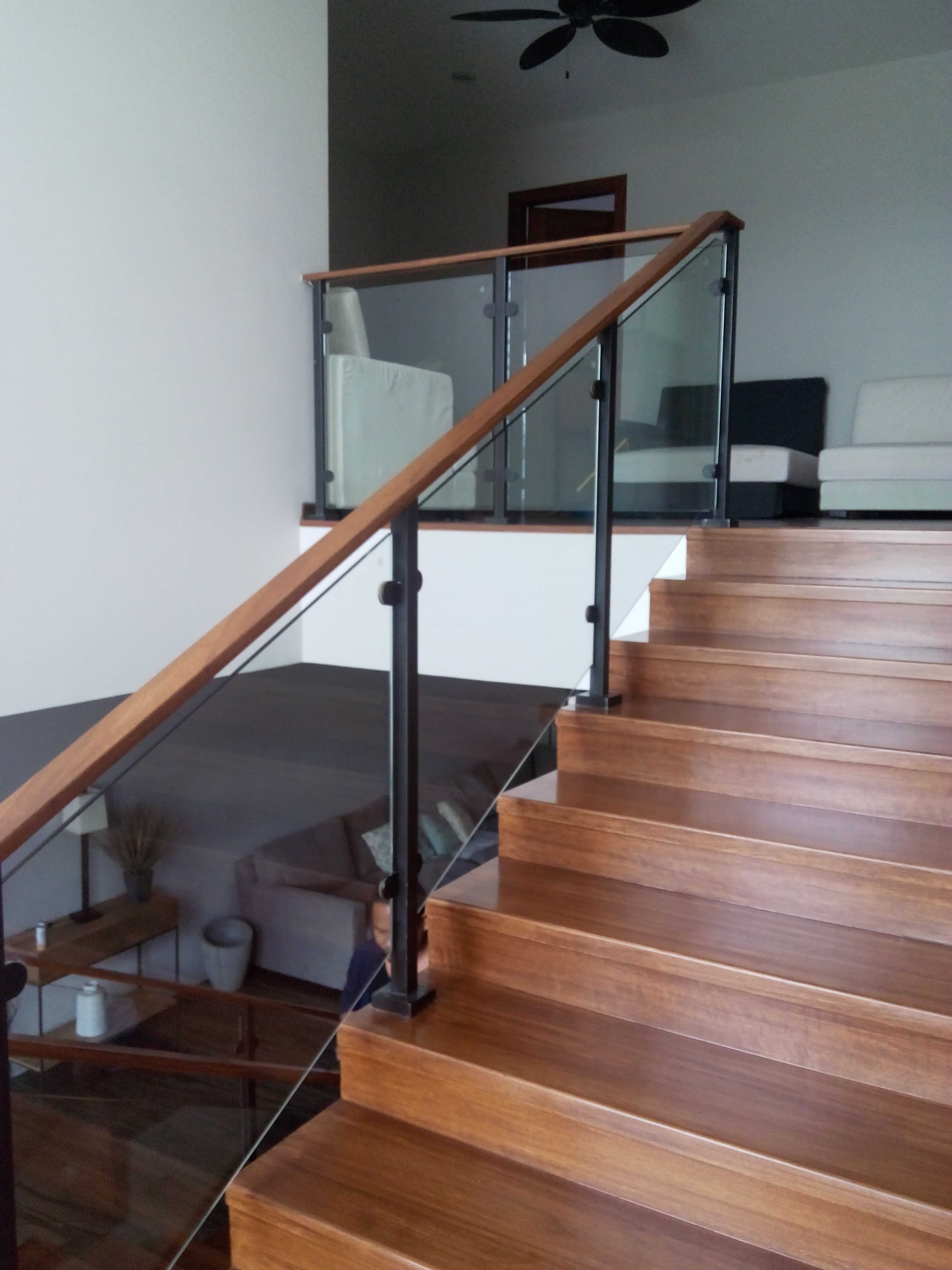 Glass Stair Railings Philippines in Metal Frame