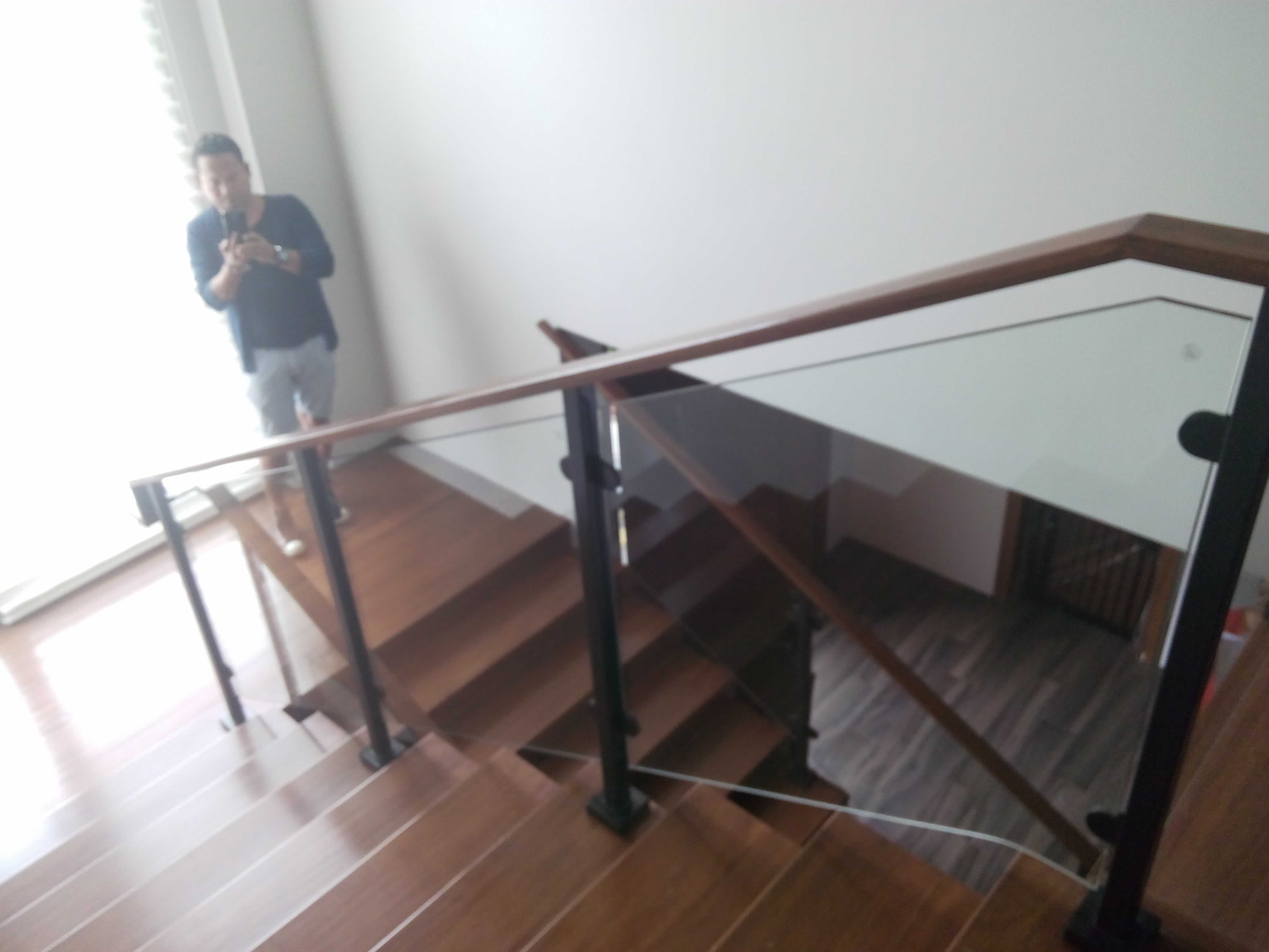 Glass Stair Railings Philippines in Metal Frame