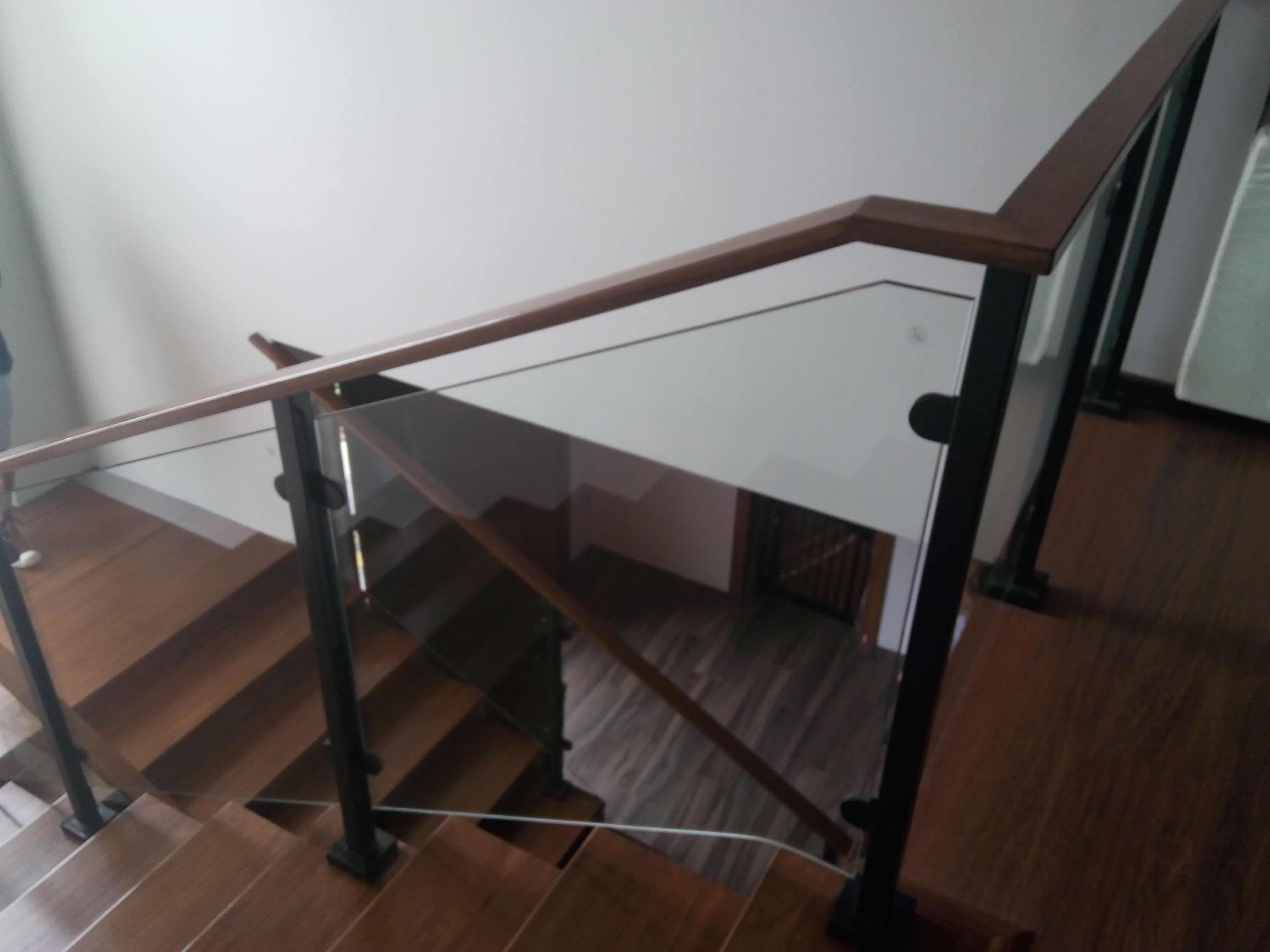 Glass Stair Railings Philippines in Metal Frame