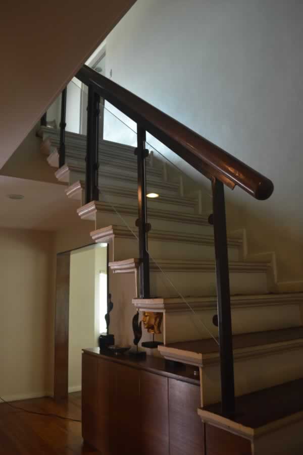 Glass Stair Railing in Stainless Frame