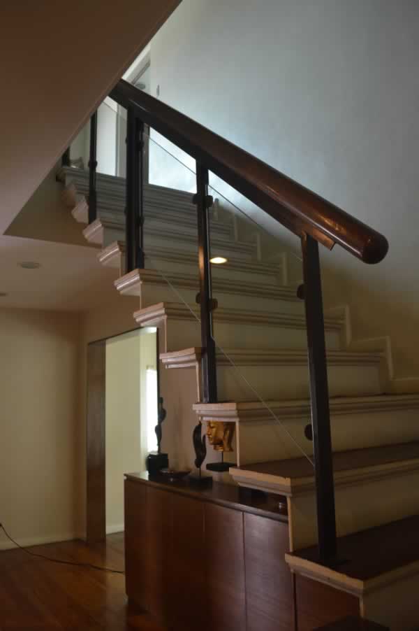 Glass Stair Railing in Stainless Frame