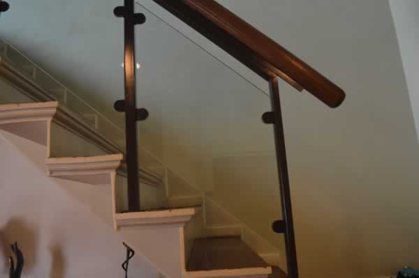 Glass Stair Railing in Stainless Frame