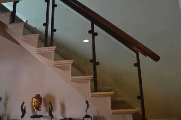 Glass Stair Railing in Stainless Frame