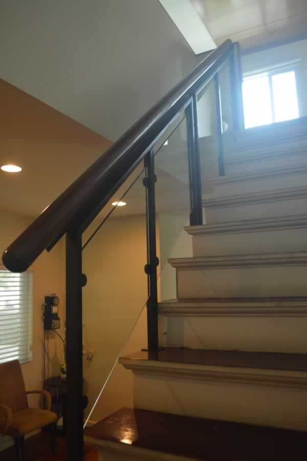 Glass Stair Railing in Stainless Frame