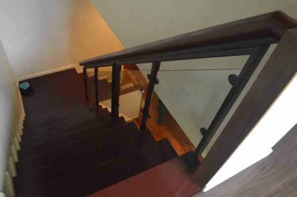 Glass Stair Railing in Stainless Frame