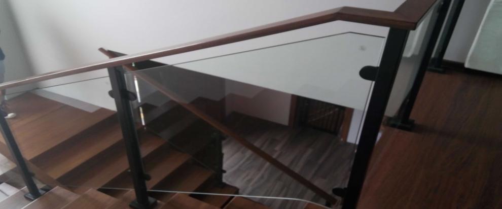 Glass Stair Railings Philippines in Metal Frame