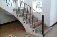 Stair Railing in Wrought Iron Square Bar Scalop Design