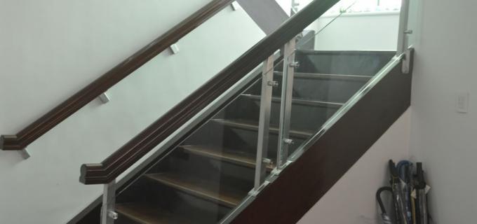 Tempered Glass Stair Railing Side Post Mounted
